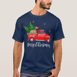 Engelsk Mastiff Hund Riding Red Lastbil jul T Shirt