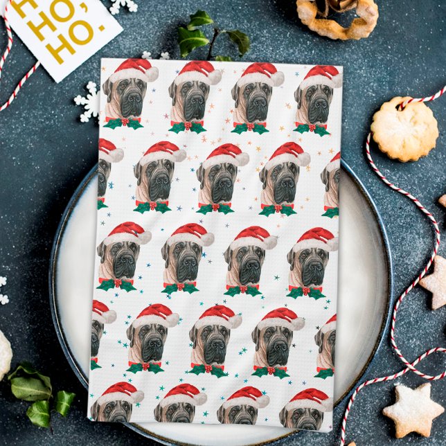 Engelsk Mastiff Hundras Jul Kökshandduk (Skapare uppladdad)