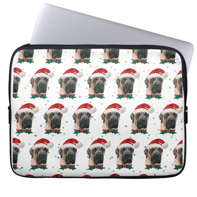 Engelsk Mastiff Hundras Jul Laptop Fodral (Framsidan)