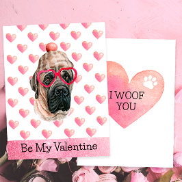 Engelsk Mastiff Jag Voffar Dig Hund Valentine Day Julkort