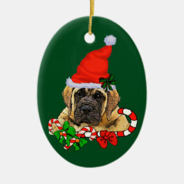 Engelsk Mastiff-jul Julgransprydnad Keramik