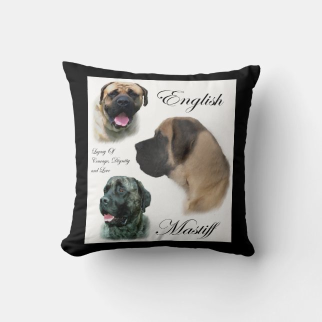 Engelsk Mastiff Konst Kudde (Framsida)