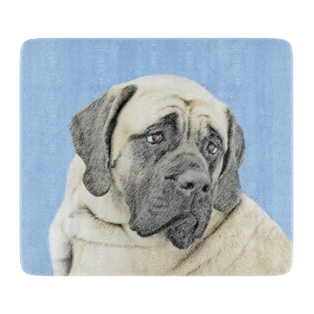Engelsk mastiff-målning (Fawn) - Original Hund Art (Framsidan)