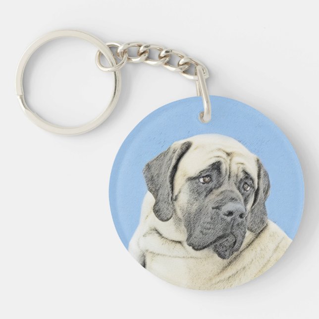 Engelsk mastiff-målning (Fawn) - Original Hund Art (Framsidan)