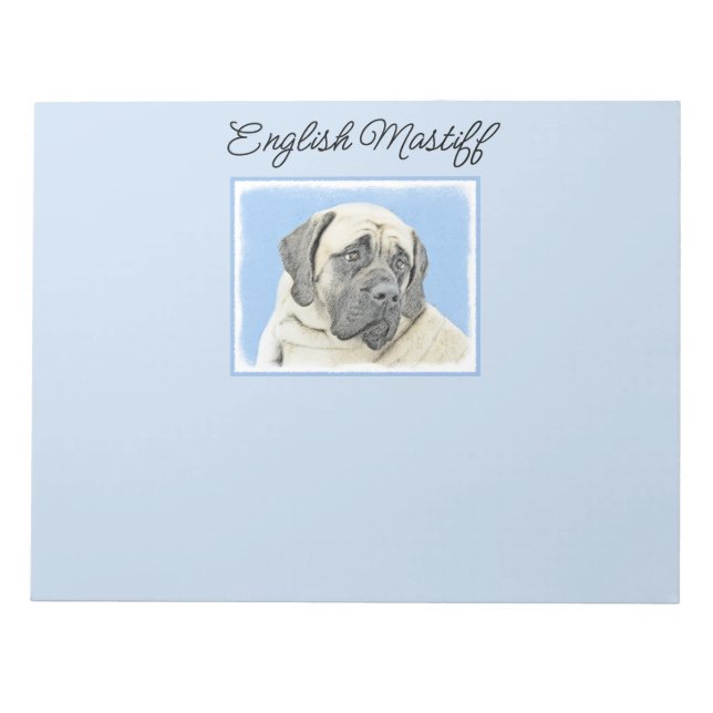 Engelsk mastiff-målning (Fawn) - Original Hund Art Anteckningsblock (Framsida)