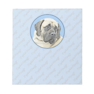 Engelsk mastiff-målning (Fawn) - Original Hund Art Anteckningsblock