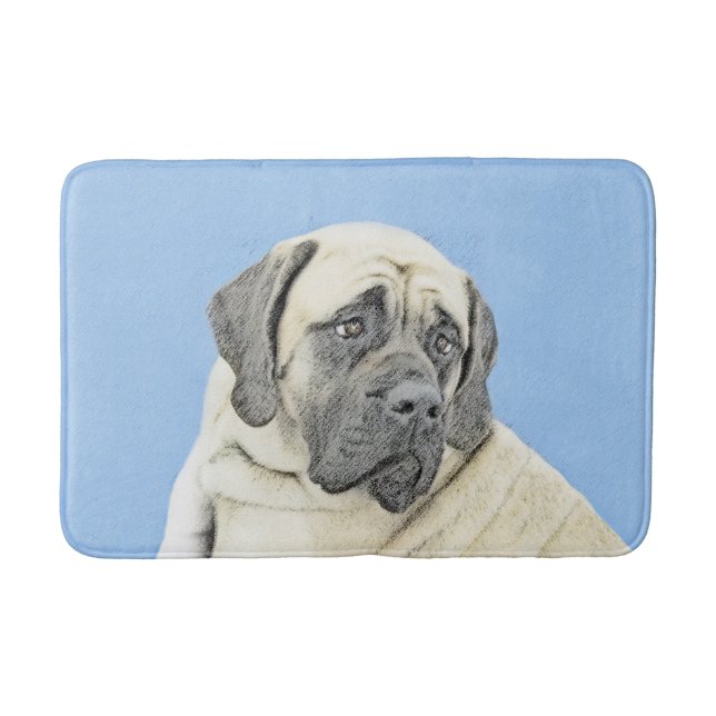 Engelsk mastiff-målning (Fawn) - Original Hund Art Badrumsmatta (Framsidan)