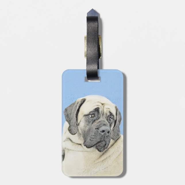 Engelsk mastiff-målning (Fawn) - Original Hund Art Bagagebricka (Baksidan Lodrät)