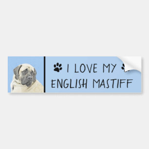Engelsk mastiff-målning (Fawn) - Original Hund Art Bildekal