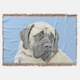 Engelsk mastiff-målning (Fawn) - Original Hund Art Filt