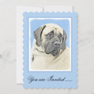 Engelsk mastiff-målning (Fawn) - Original Hund Art Inbjudningar