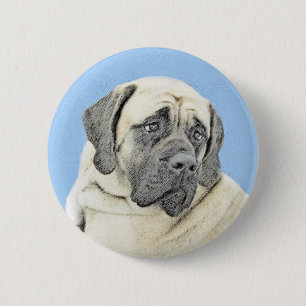 Engelsk mastiff-målning (Fawn) - Original Hund Art Knapp
