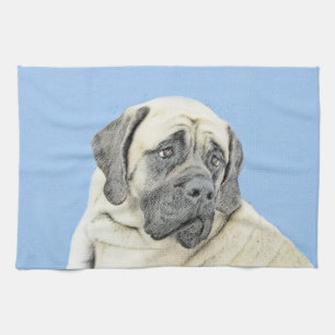 Engelsk mastiff-målning (Fawn) - Original Hund Art Kökshandduk
