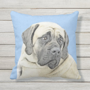 Engelsk mastiff-målning (Fawn) - Original Hund Art Kudde