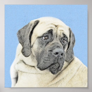 Engelsk mastiff-målning (Fawn) - Original Hund Art Poster