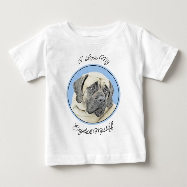 Engelsk mastiff-målning (Fawn) - Original Hund Art T Shirt (Framsida)