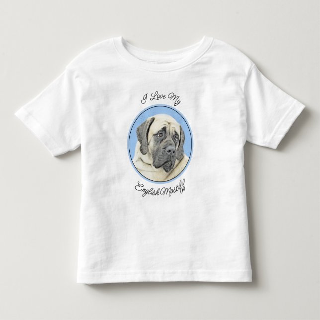 Engelsk mastiff-målning (Fawn) - Original Hund Art T Shirt (Framsida)