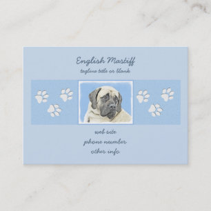 Engelsk mastiff-målning (Fawn) - Original Hund Art Visitkort