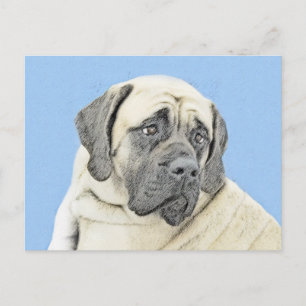 Engelsk mastiff-målning (Fawn) - Original Hund Art Vykort