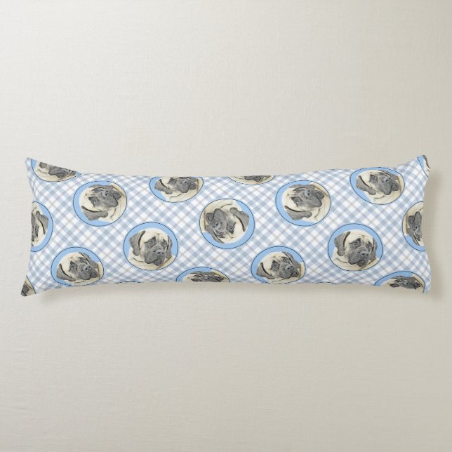 Engelsk Mastiff Painting Fawn Original Pet Hund Ar Kroppskudde (Framsidan)