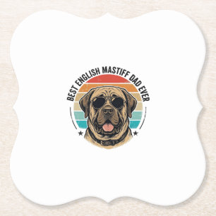 Engelsk Mastiff Pappa Vintage Solnedgång Hund Vekt Underlägg Papper