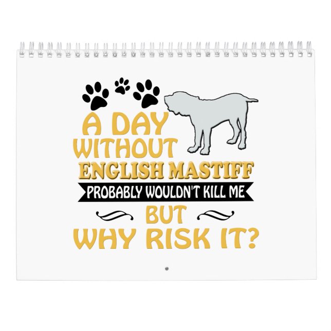 Engelsk Mastiffkalender 2019 mamma för 2020 Kalender (Baksida)