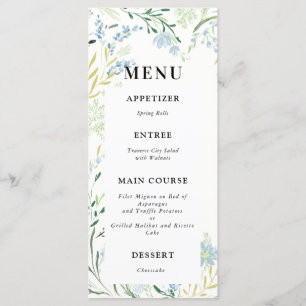 Engelsk Menu Meadow delicate Bröllop Menu Meny