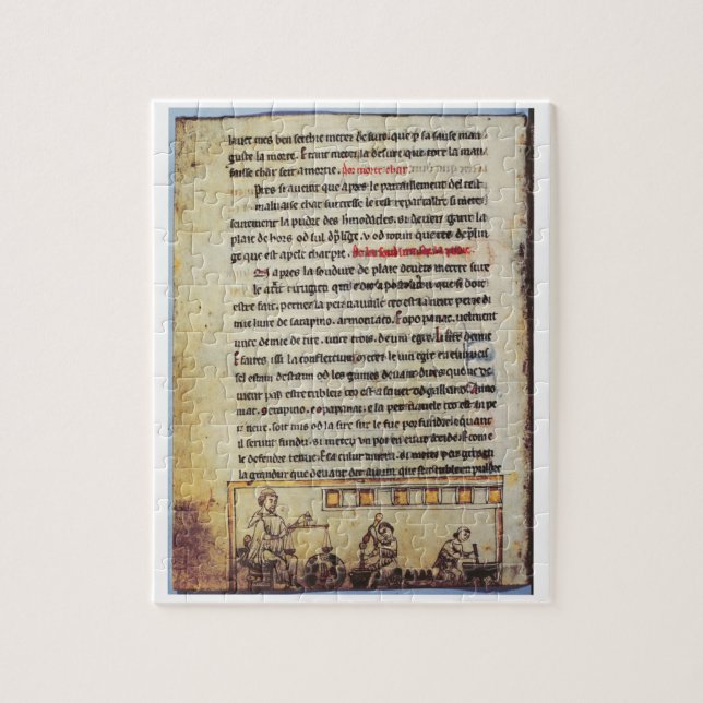 Engelsk miniatyr, "Medica" som illustrerar en Pussel (Vertikal)