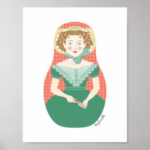 Engelsk murgröna Matryoshka-affisch Poster