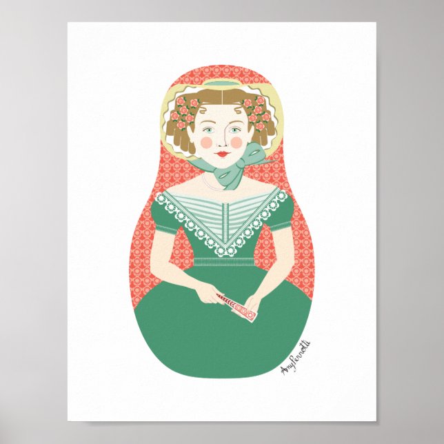 Engelsk murgröna Matryoshka-affisch Poster (Framsidan)