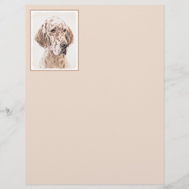 Engelsk Orange Belton Painting Hund Art (Framsida)