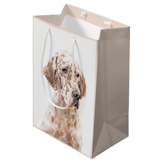 Engelsk Orange Belton Painting Hund Art (Framsidan Vinklad)