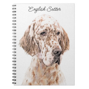 Engelsk Orange Belton Painting Hund Art Anteckningsbok