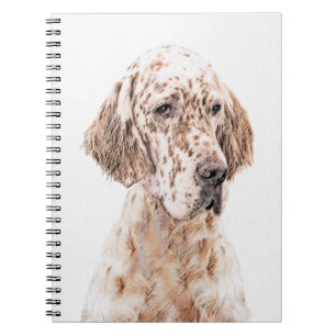 Engelsk Orange Belton Painting Hund Art Anteckningsbok