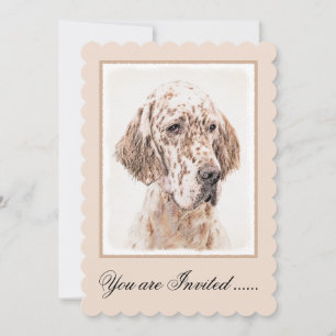 Engelsk Orange Belton Painting Hund Art Inbjudningar