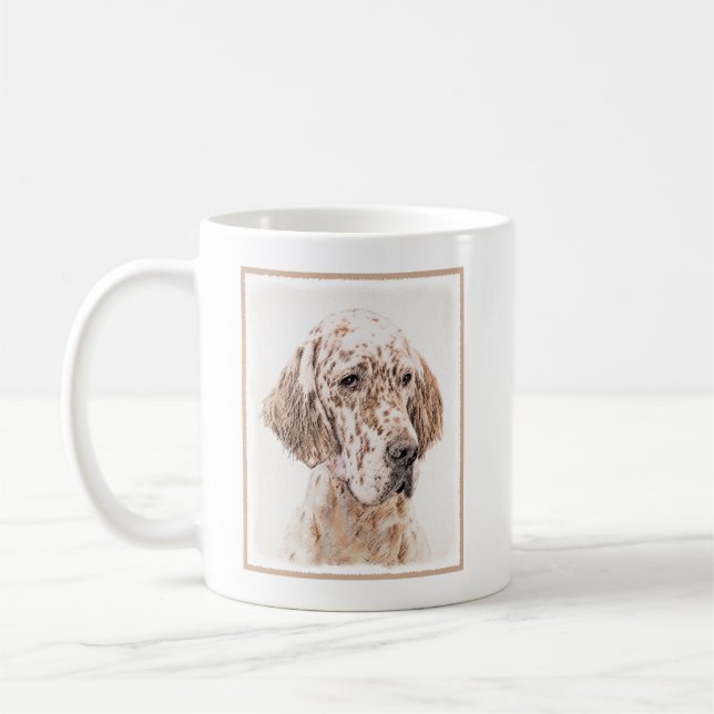 Engelsk Orange Belton Painting Hund Art Kaffemugg (Vänster)