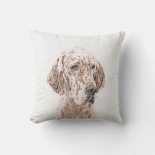 Engelsk Orange Belton Painting Hund Art Kudde