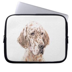 Engelsk Orange Belton Painting Hund Art Laptop Fodral