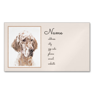Engelsk Orange Belton Painting Hund Art Magnetiska Visitkort