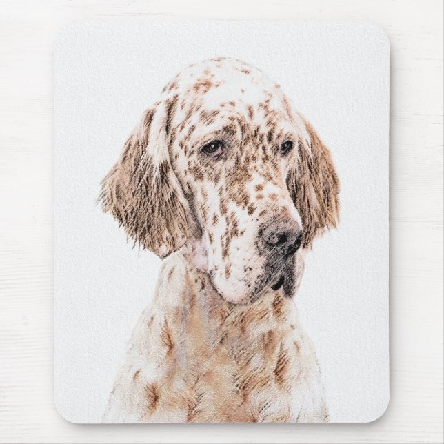 Engelsk Orange Belton Painting Hund Art Musmatta (Framsidan)