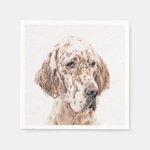 Engelsk Orange Belton Painting Hund Art Pappersservett