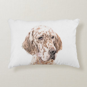 Engelsk Orange Belton Painting Hund Art Prydnadskudde