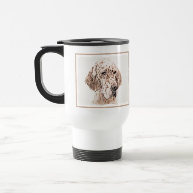 Engelsk Orange Belton Painting Hund Art Resemugg (Vänster)