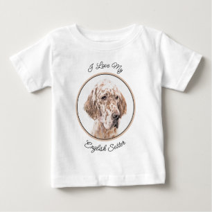 Engelsk Orange Belton Painting Hund Art T Shirt
