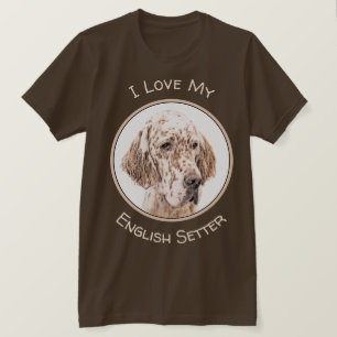 Engelsk Orange Belton Painting Hund Art T Shirt