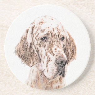 Engelsk Orange Belton Painting Hund Art Underlägg