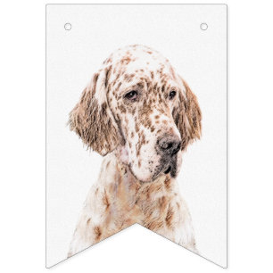 Engelsk Orange Belton Painting Hund Art Vimplar