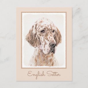 Engelsk Orange Belton Painting Hund Art Vykort