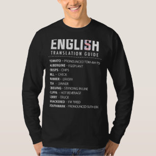 Engelsk översättningshandbok för översättning för t shirt