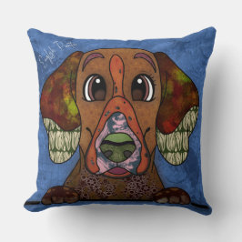 Engelsk pekare, handmålad Dekorativ kudde